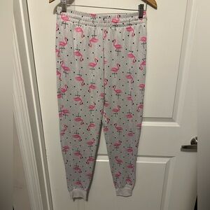 Pink Flamingo Print Women's Pajama Pants